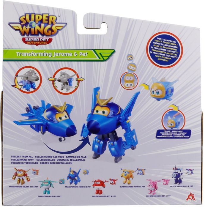 Трансформер Super Wings Transforming Джером и питомец (Jerome & Pet) (EU770443) изображение 10