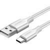 Дата кабель USB 2.0 AM to USB-C 0.5m 3.0A (18W) Nickel Plating US287 White Ugreen (60120)