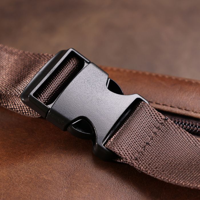 Сумка Vintage На пояс унисекс Коричневая (20457) изображение 10