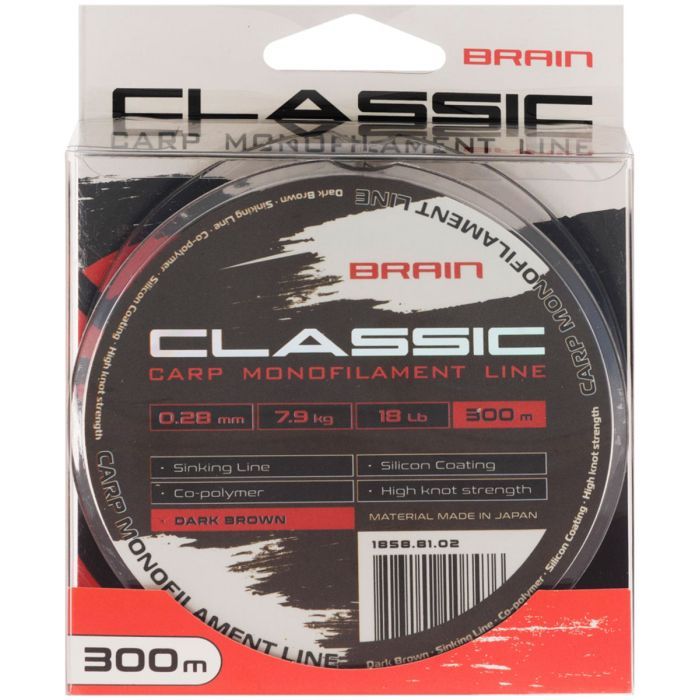 Леска Brain Classic Carp Line (dark brown) 300m 0.28mm 18lb 7.9kg (1858.81.02) изображение 2