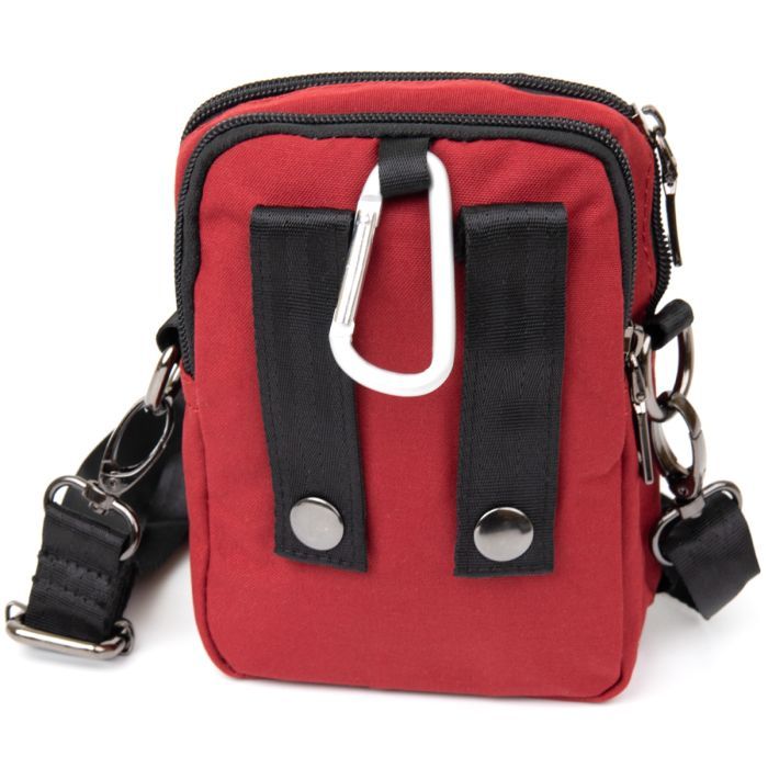 Сумка Vintage На пояс нейлон Красная (20647) изображение 2