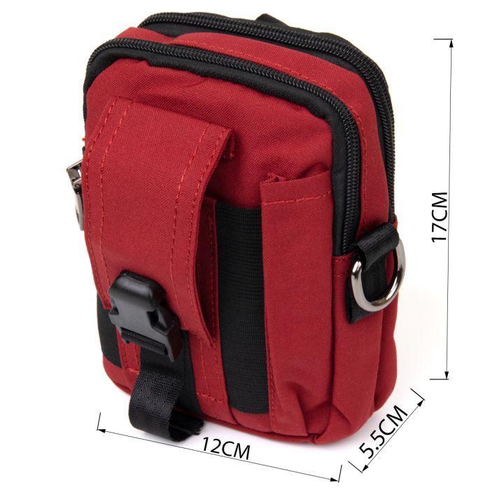 Сумка Vintage На пояс нейлон Красная (20647) изображение 3