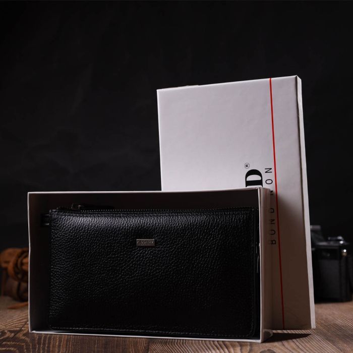Гаманець Bond Accessories На два відділення з натуральної шкіри флотар Чорна (22047) зображення 10