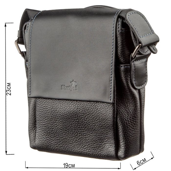 Сумка Shvigel Кожаная Черная (11174) изображение 3