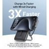 Батарея універсальна Choetech Magnetic Wireless 10000mAh 20W, PD, Qi-15W, USB-C In/Out, build-in cabel, Black (B735-CCBK) зображення 5
