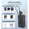 Батарея універсальна Choetech Magnetic Wireless 10000mAh 20W, PD, Qi-15W, USB-C In/Out, build-in cabel, Black (B735-CCBK) зображення 7