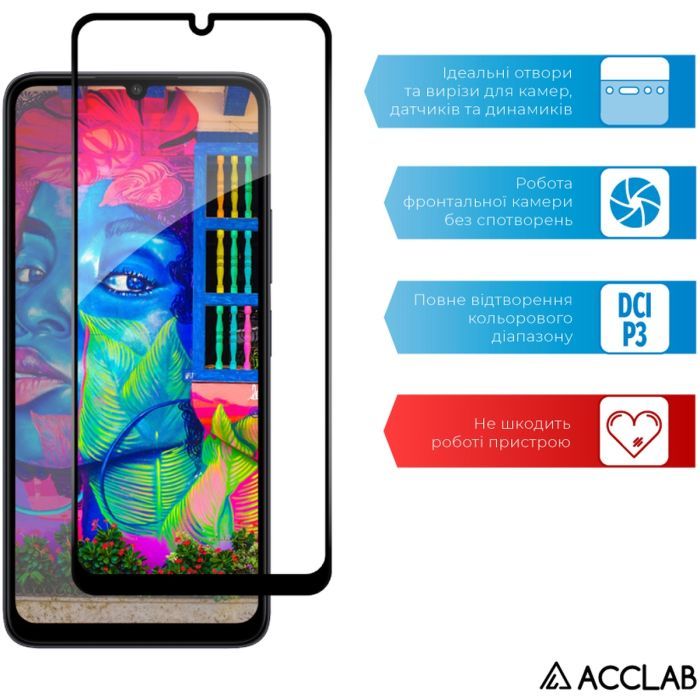 Скло захисне ACCLAB Full Glue Xiaomi Redmi 13C Black (1283126583209) зображення 5