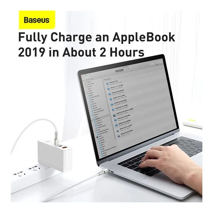 Дата кабель USB-C to USB-C 2.0m Cafule Metal PD 100W white Baseus (CATJK-D02) изображение 10