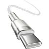 Дата кабель USB-C to USB-C 2.0m Cafule Metal PD 100W white Baseus (CATJK-D02) изображение 3