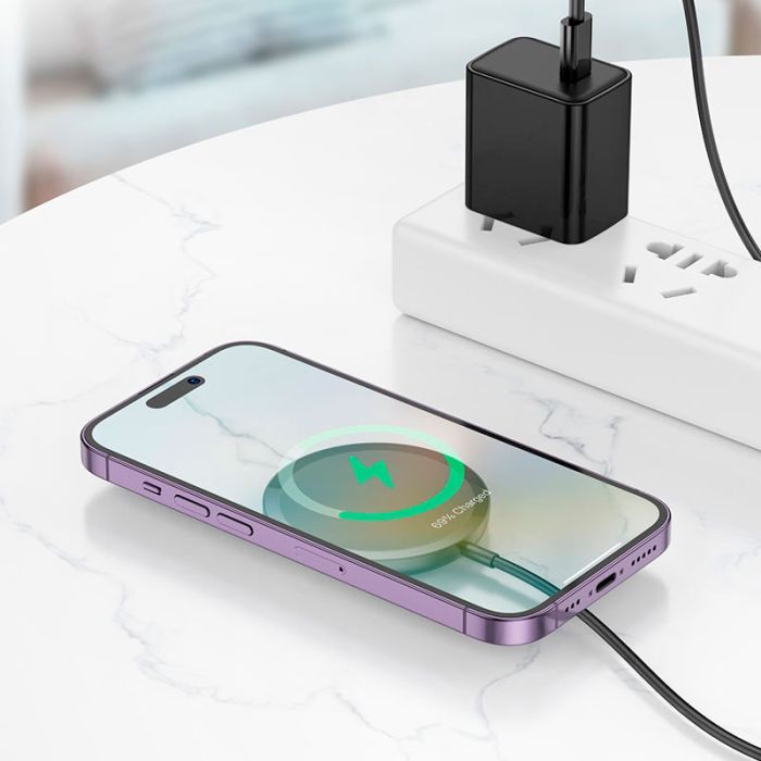 Зарядное устройство HOCO HOCO CW52 Enjoy magnetic wireless fast charging Black (6942007611367) изображение 6