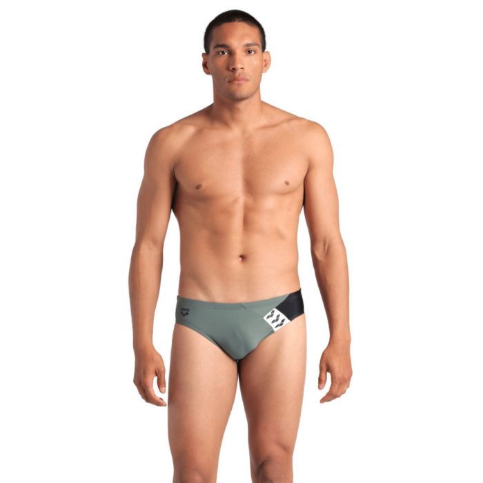 Плавки Arena Stripe Swim Briefs 007929-650 оливкй, чорний 105 (3468337395232)