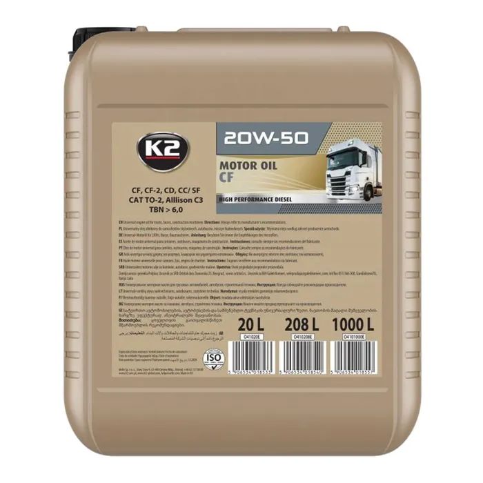 Моторное масло K2 MOTOR OIL 20W-50 CF 20 л (O41020E)