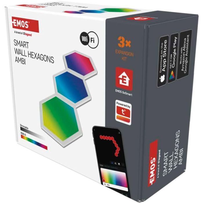 Світильник EMOS ZIW223R HEXAGON 3шт. 1,8 Вт, RGBIC, WIFI (ZIW223R) зображення 11