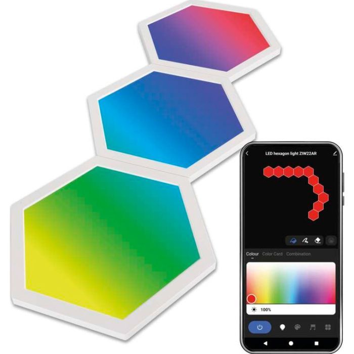 Світильник EMOS ZIW223R HEXAGON 3шт. 1,8 Вт, RGBIC, WIFI (ZIW223R)
