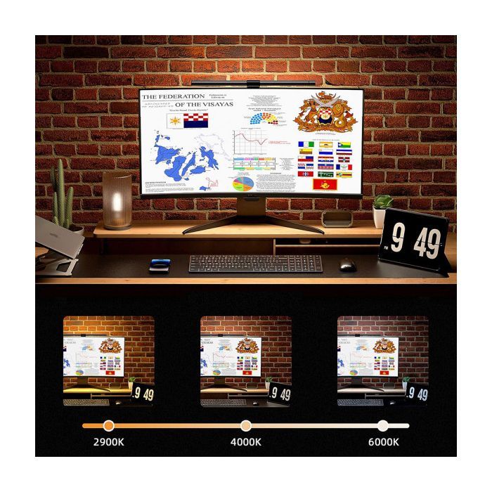 Настільна лампа Choetech Monitor backlight + Elesense backlight, 90+48 LED, 7W (E1132-GY) зображення 4