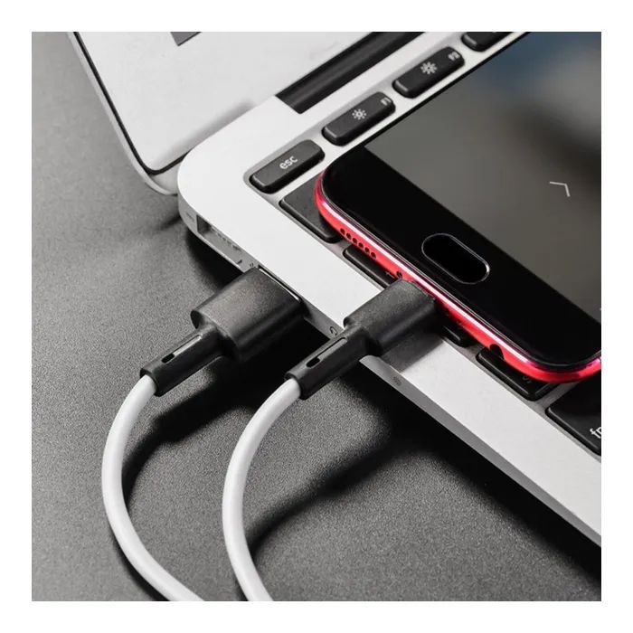 Дата кабель USB 2.0 AM to Micro 5P 1.0m silicone white BOROFONE (6931474710383) изображение 4