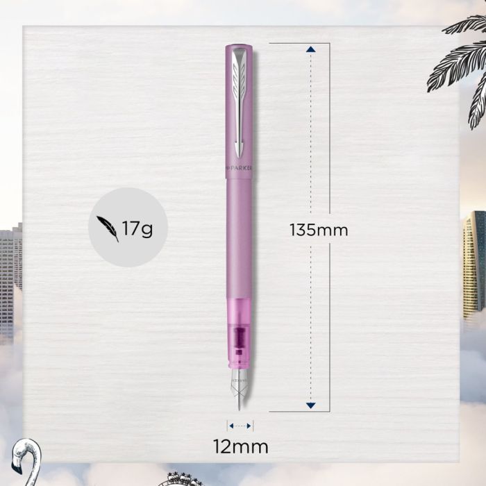 Ручка пір'яна Parker VECTOR 17 XL Metallic Lilac CT  FP M (06 412) зображення 5