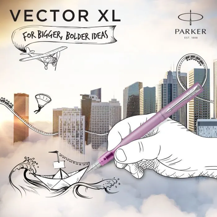 Ручка перьевая Parker VECTOR 17 XL Metallic Lilac CT  FP M (06 412) изображение 7