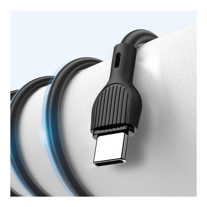 Дата кабель USB 2.0 AM to USB-C 1.0m 2.1A black XO (XO-NB200-TC-1-BK) изображение 2