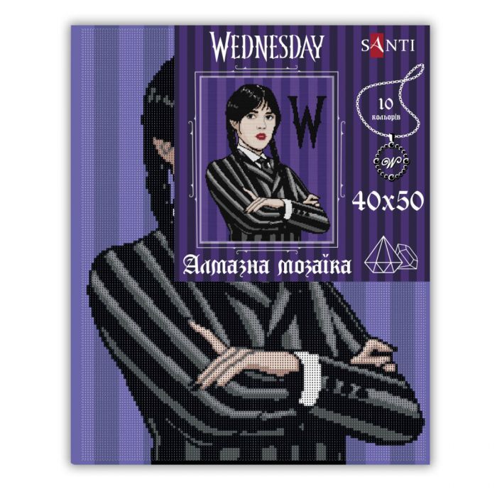 Картина по номерам Santi Wednesday Addams 40х50 см, алмазна мозаїка (955333) изображение 2