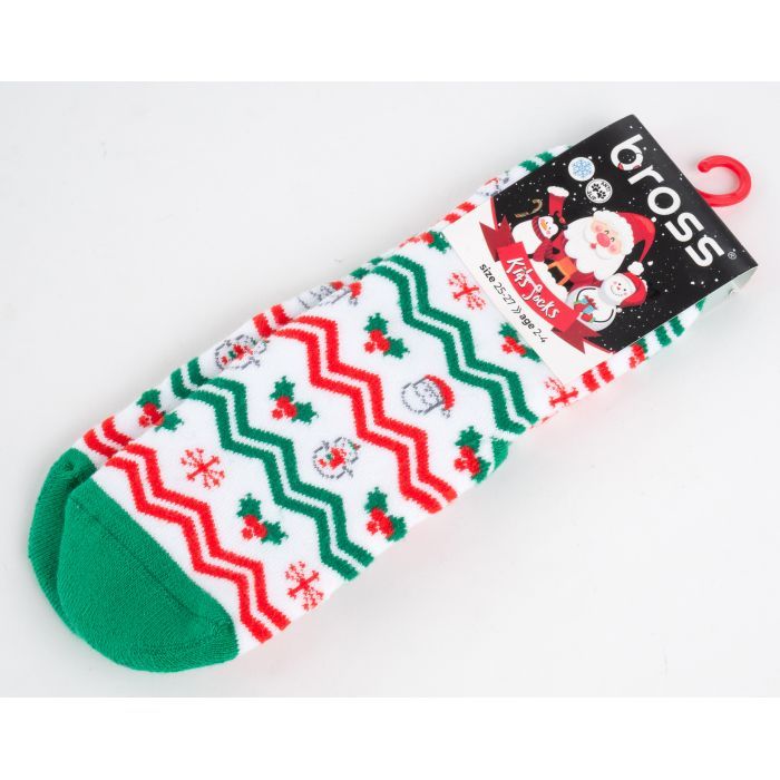 Шкарпетки дитячі Bross махрові новорічні (10968-2-4-rgray)