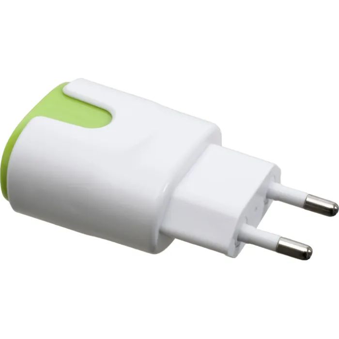 Зарядное устройство Patron 2xUSB 2.0 2A/1A white/green (PN-2USB-220V-G) изображение 2