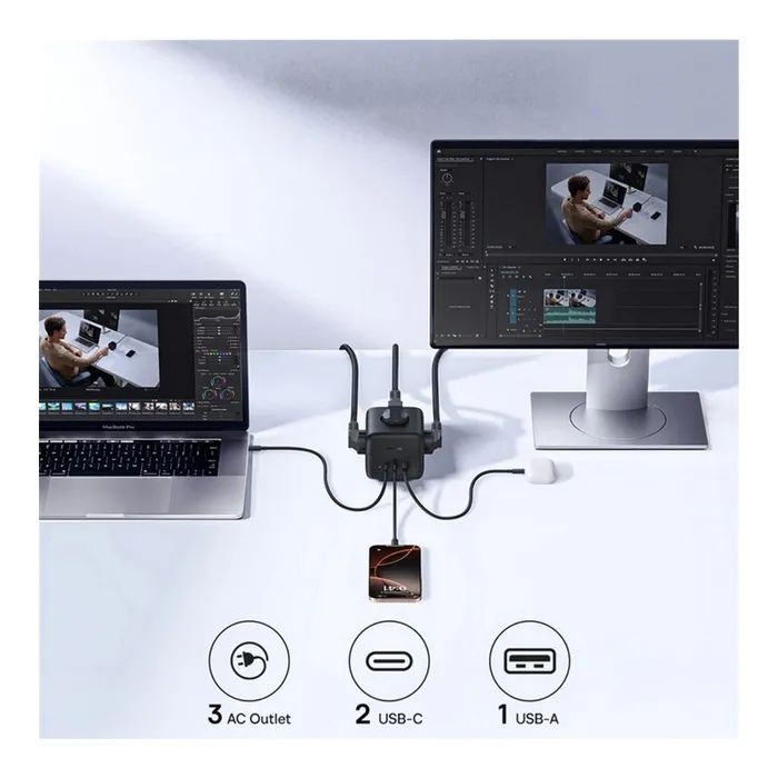 Мережевий фільтр живлення Baseus EnerFill FA11 Cube Power Strip (E00082100123-00) зображення 6