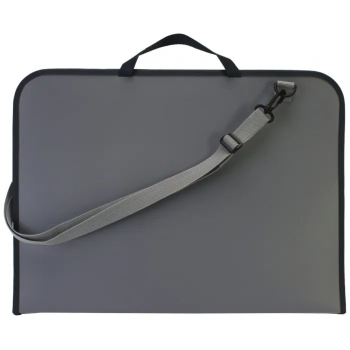 Папка - портфель Maxi А2 пластиковий на блискавці, сірий (MX30042)