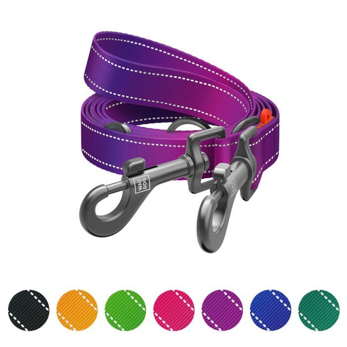 Поводок для собак WAUDOG Nylon Mono светоотражающий М черный (46481) изображение 5