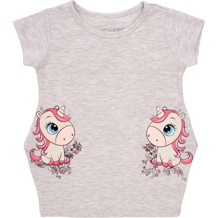 Платье детское Breeze с единорогом (15689-104G-gray)
