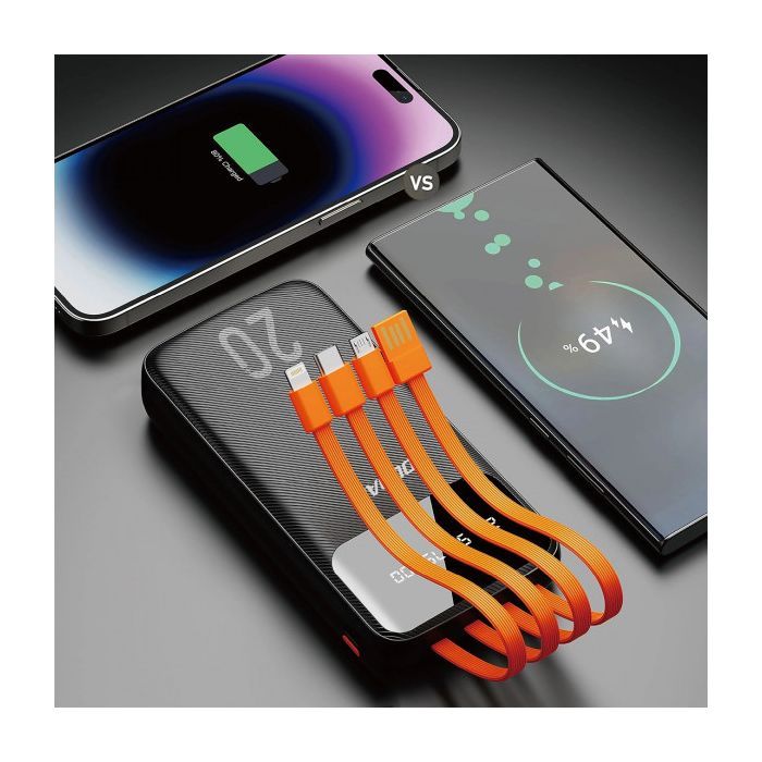 Батарея універсальна Dudao K6Pro+ 20000mAh 10W with USB-C/Lightning/MicroUSB/USB-A cables (6977196682393) зображення 3