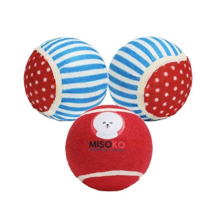 Игрушка для собак MISOKO&CO Теннисные мячи сине-красные 10 см, 3 шт (ANHMSK70142)