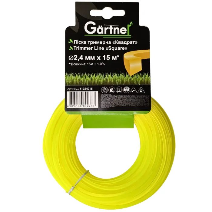 Жилка косильна Gartner "Квадрат" 2,4 мм × 15 м (41324015)