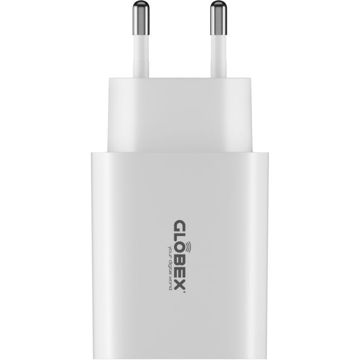 Зарядное устройство Globex 1xUSB + 1xUSB-C 30W FastPower white (30WAC) изображение 2