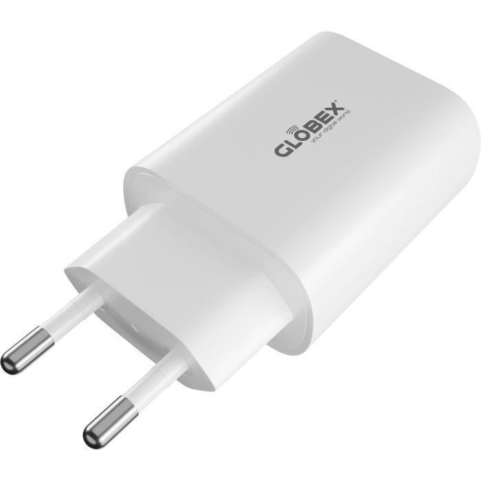 Зарядное устройство Globex 1xUSB + 1xUSB-C 30W FastPower white (30WAC) изображение 3