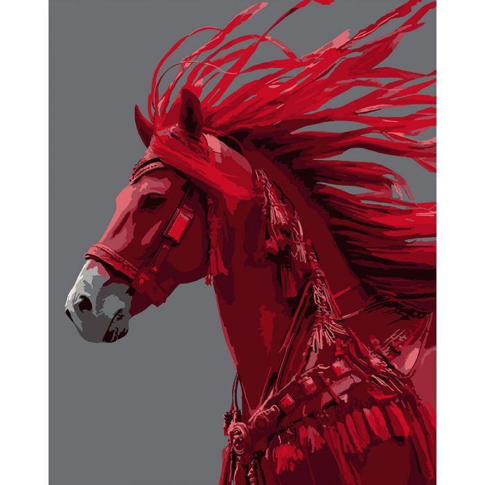 Картина по номерам Santi "Червоний кінь", 40*50см (955768)