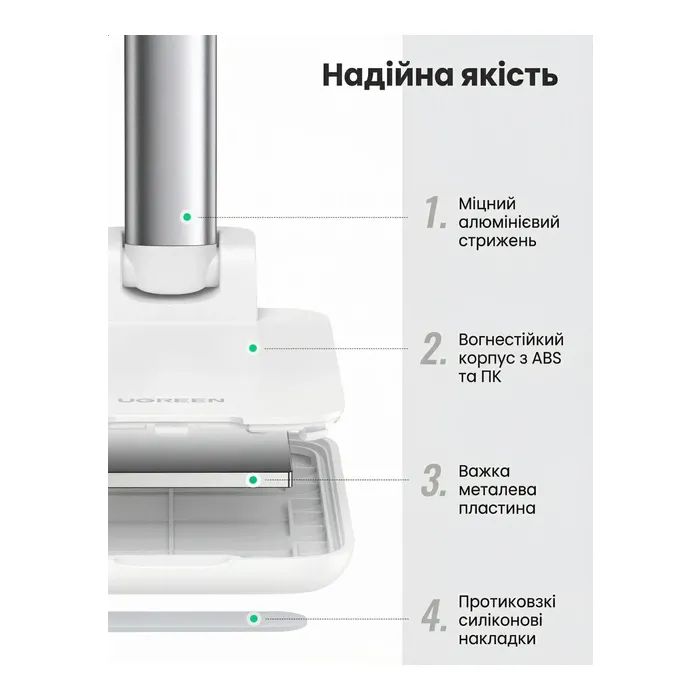 Підставка до планшета та телефона LP373 Foldable Phone Stand White Ugreen (20434) зображення 8