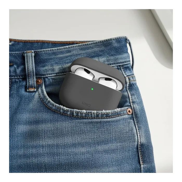 Чехол для наушников Uniq Lino AirPods 4 Silicone Ash Grey (8886463691373) изображение 7