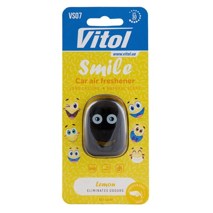 Ароматизатор для автомобиля VITOL Smile Lemon 4мл (VS07)