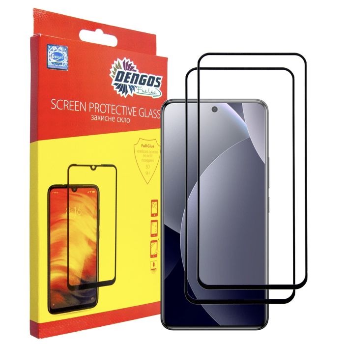 Скло захисне Dengos Xiaomi Redmi Note 15 Pro 4G Black 2 pcs (DG-TG2P-100)