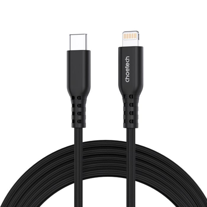 Дата кабель USB-C to Lightning 1.8m MFi PD20W braided black Choetech (XCL-1021-BK)