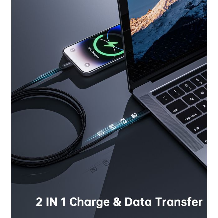 Дата кабель USB-C to Lightning 1.8m MFi PD20W braided black Choetech (XCL-1021-BK) изображение 4