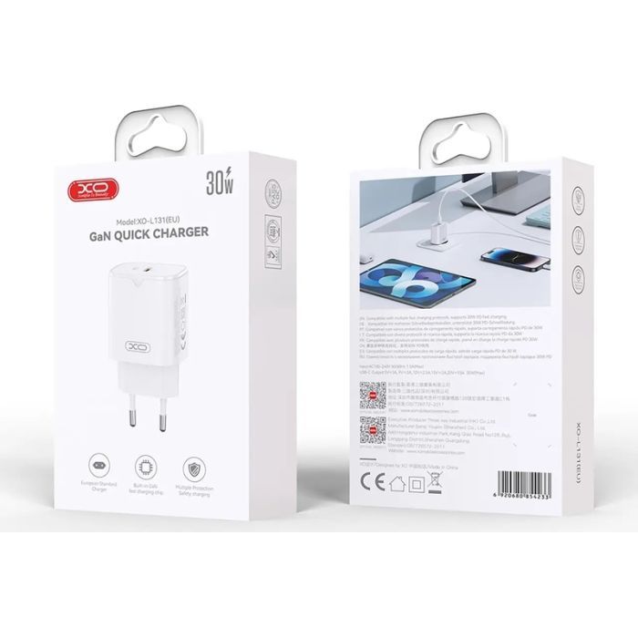 Зарядний пристрій XO USB-C PD30W white (L131.white) зображення 5