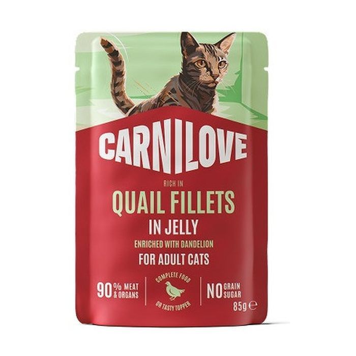 Вологий корм для кішок Carnilove Jelly Quail with Dandelion 85 г (8595602584710)