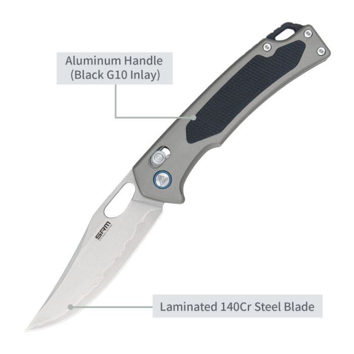 Нож SRM Retriever 9203-AK, Black G10/Aluminium, Stonewash (9203-AK) изображение 12