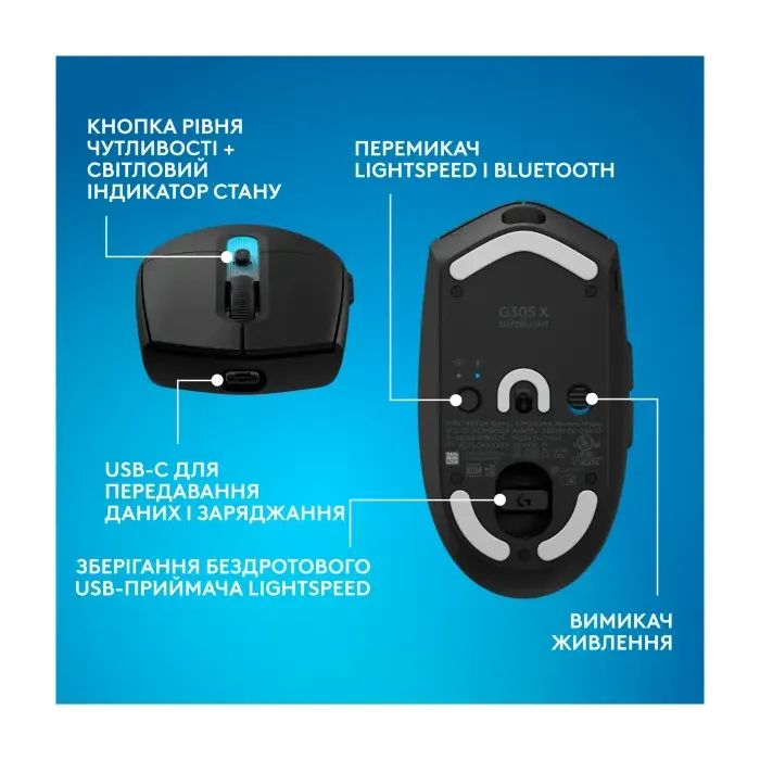 Мышка Logitech G305 X Superlight Wireless White (910-007747) изображение 11