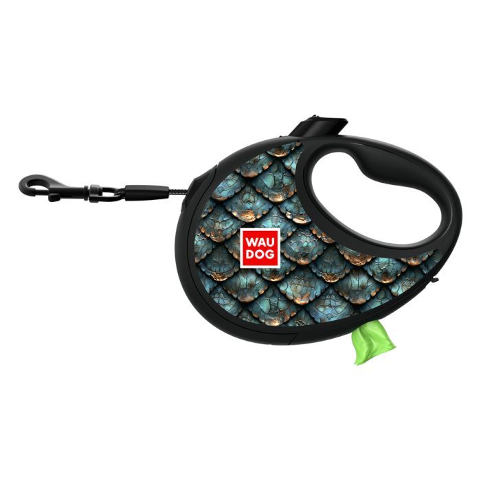Поводок для собак WAUDOG R-leash с контейнером для пакетов "Луска", светоотражающая лента M (256-0179) изображение 2