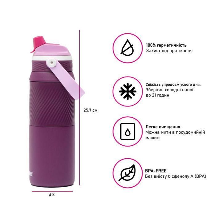 Термокружка Kambukka Dupla 2 в 1 Insulated 1000 мл чорний (11-10007) изображение 3