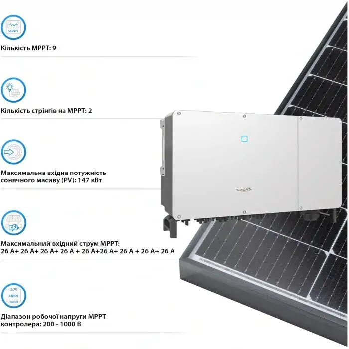 Солнечный инвертор Sungrow SG110CX-V112 110KW 12 MPPT 220/380V, 3ф (ASG02271) (SG110CX-V112) изображение 7