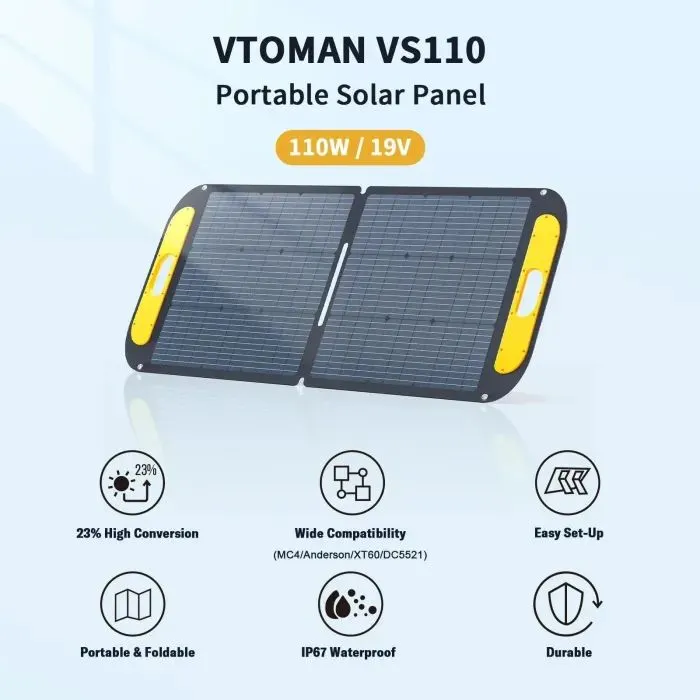 Портативна сонячна панель Vtoman 110W 19V IP67 MC-4/Anderson/XT60/DC5521 (VS110) зображення 4